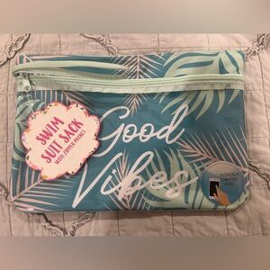 Good Vibes Swim Suit Sack - Teal Palm Print